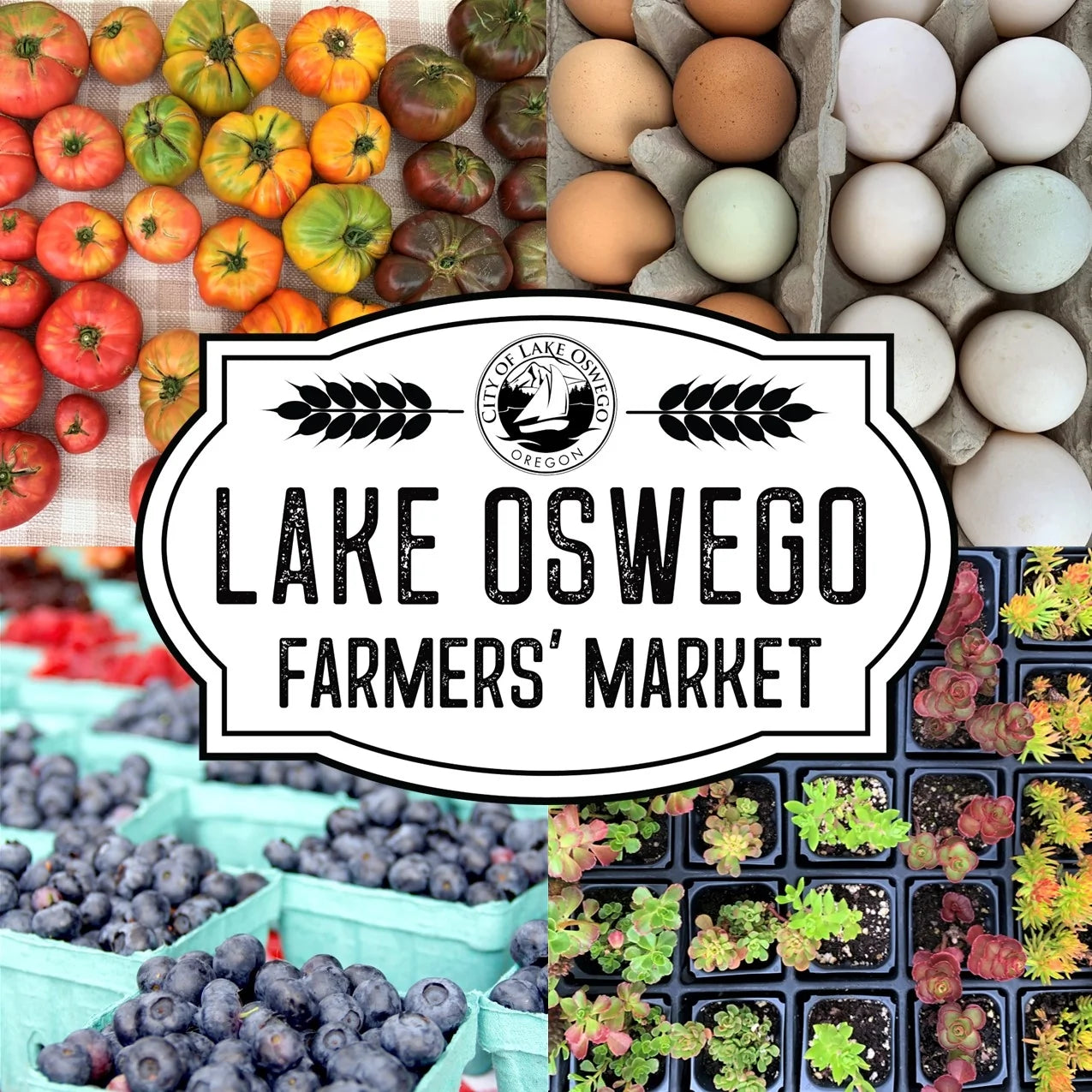 Lake Oswego Farmers' Market logo overlay
